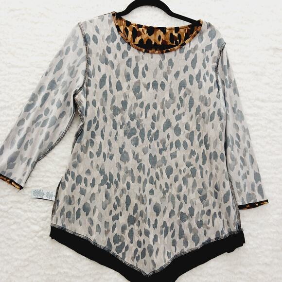 Blouse Size M Y2K Mob Wife Glam Chic Bold Femme Going-Out Top Animal Print Luxe - Picture 8 of 12